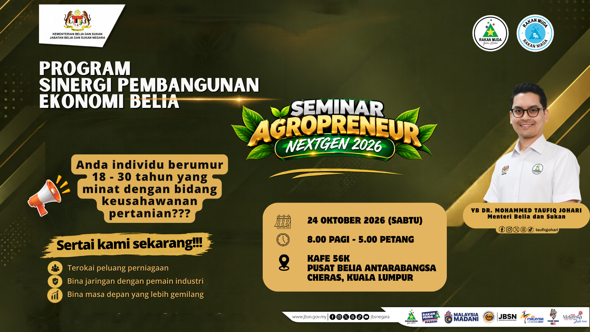 PROGRAM SINERGI PEMBANGUNAN EKONOMI BELIA -  SEMINAR AGROPRENEUR NEXTGEN 2026