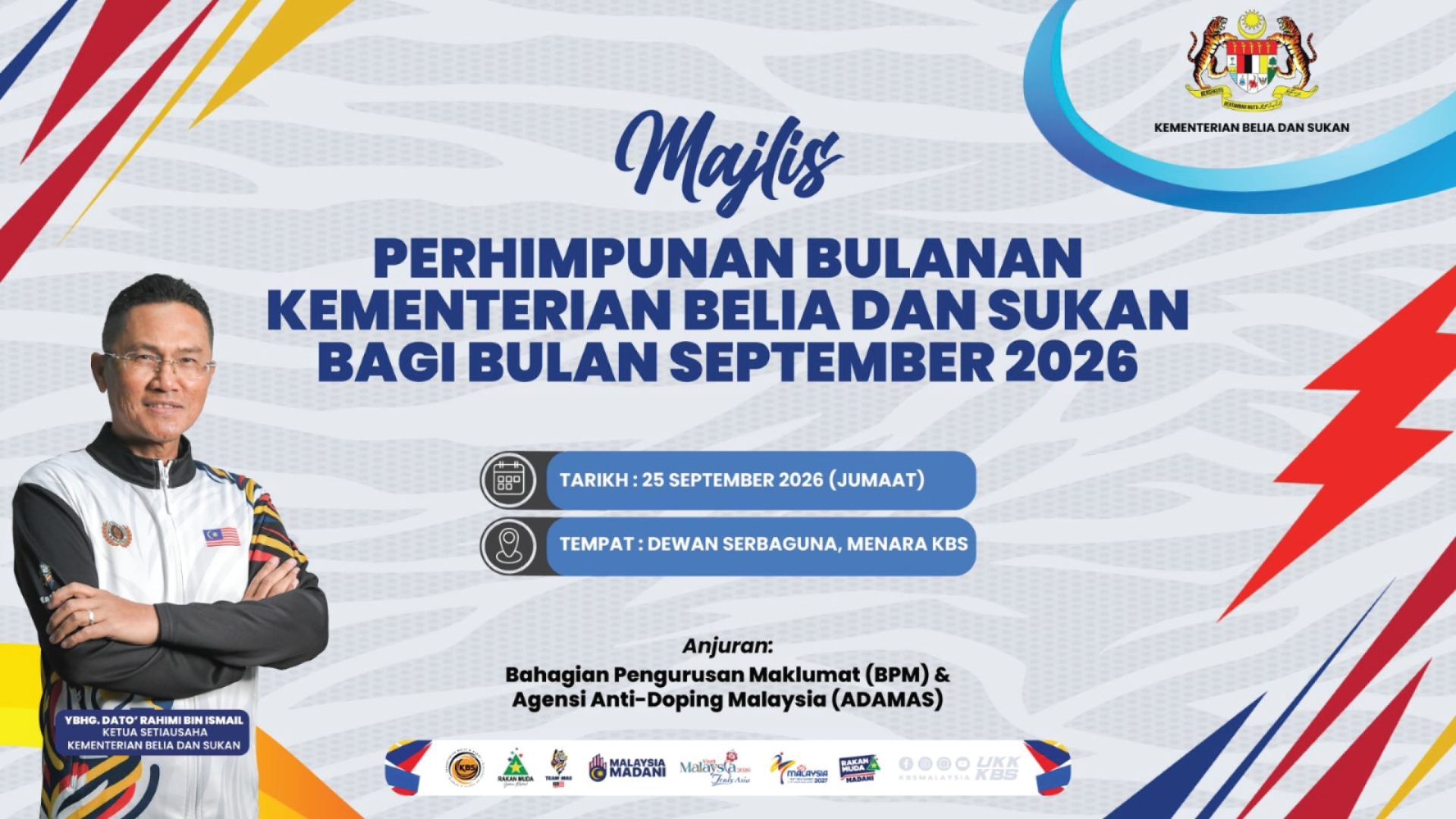 PERHIMPUNAN BULANAN KEMENTERIAN BELIA DAN SUKAN BAGI BULAN SEPTEMBER 2026
